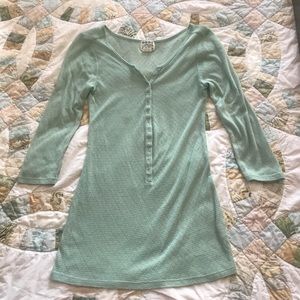 Mint Green 3/4 Sleeve Free People Top
